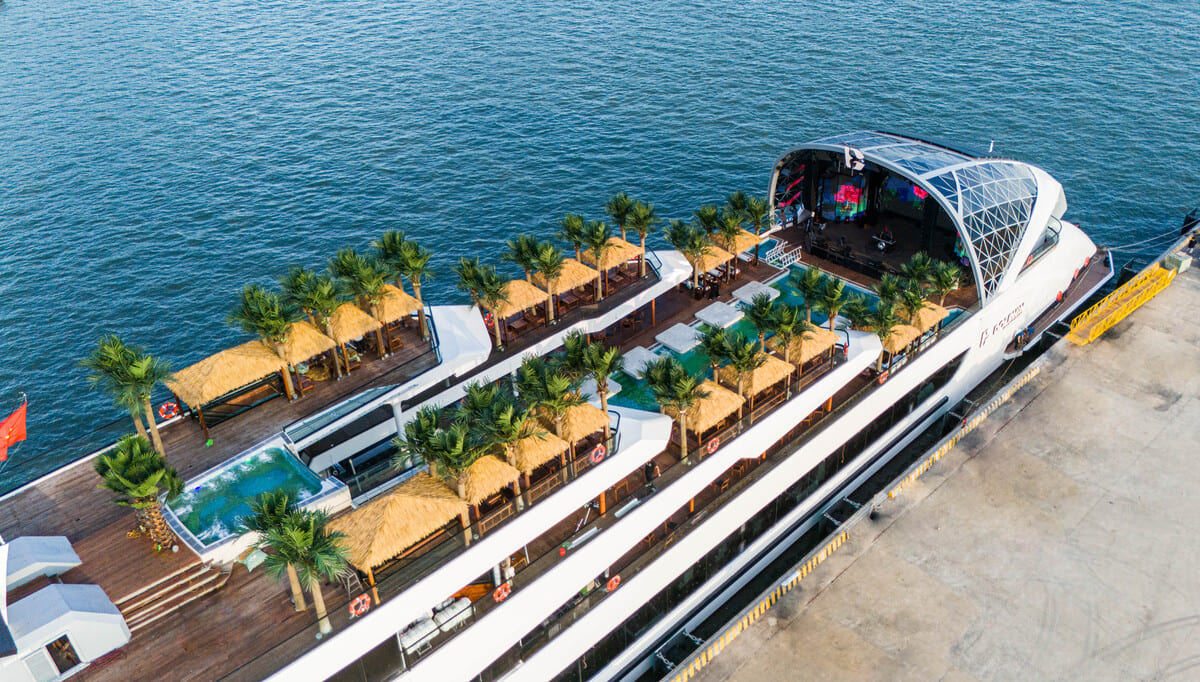 Dolphin Luxury 5-Star Halong Day Cruise: Brand New Vessel & Sunset Party